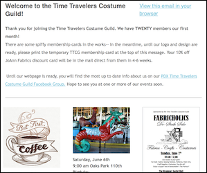 Time Travelers Costume Guild Newsletter